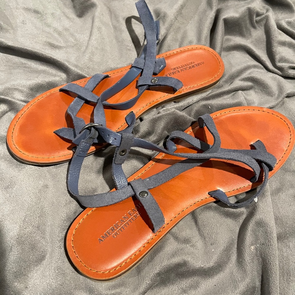 American Eagle blue suede sandal